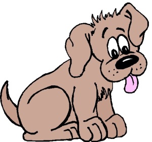 cartoon dog with tongue handing out